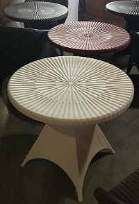 Комплект пластиковой мебели "Декор" - Стол + 3 Кресла цвет Серый